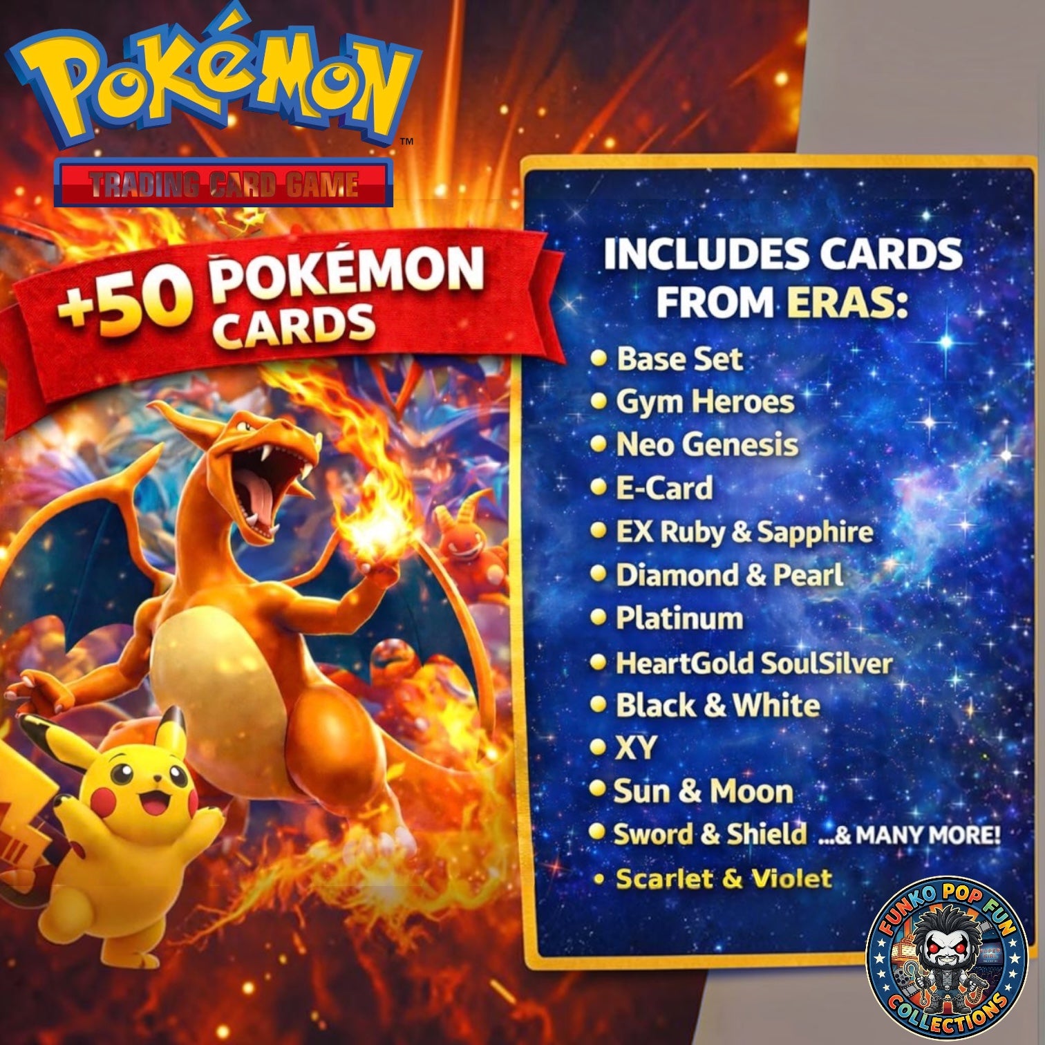Pokémon Card Bundle – 50 Card Pack All UK Stock.