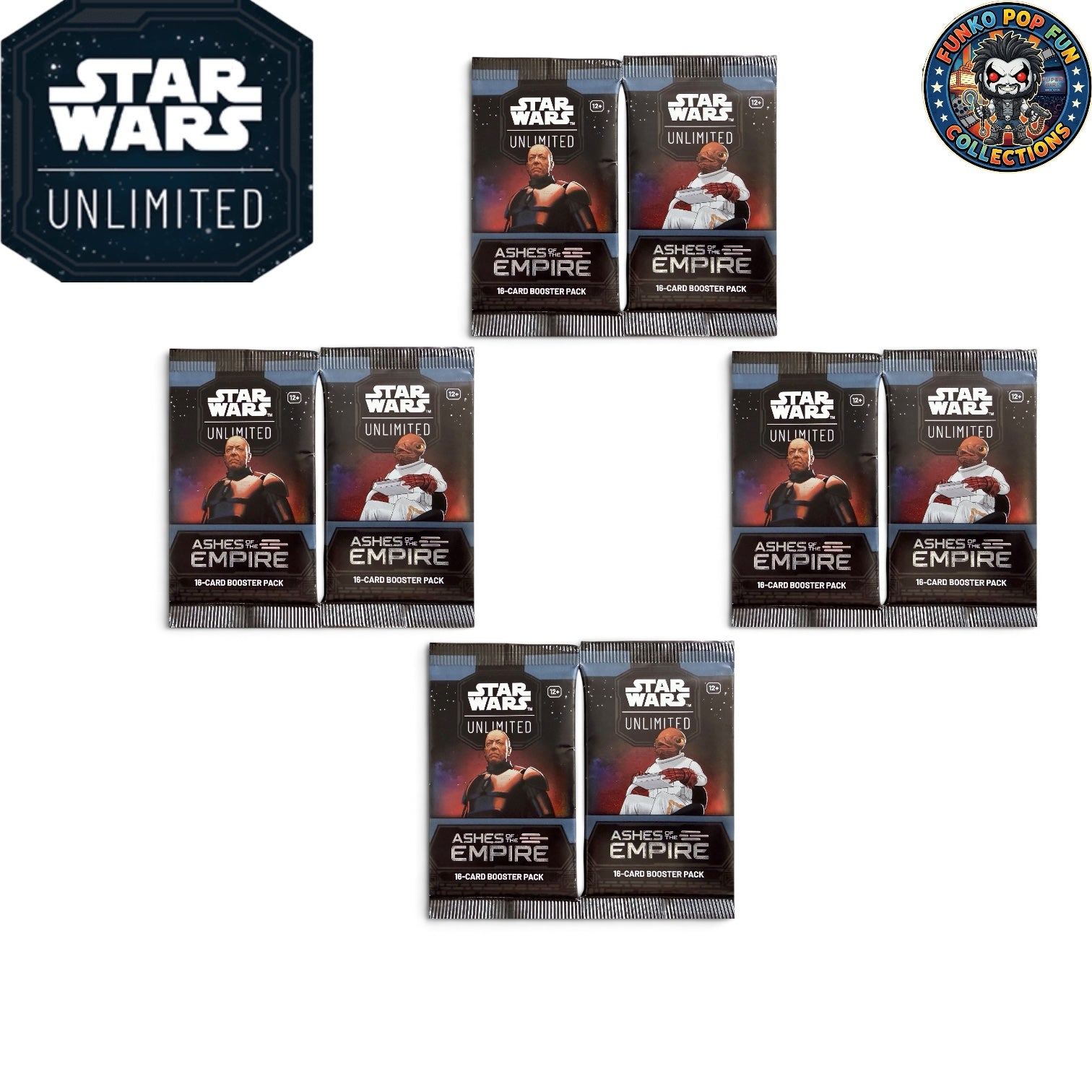 2x-Star Wars Unlimited Sleeved Booster pack - Ashes of the Empire.